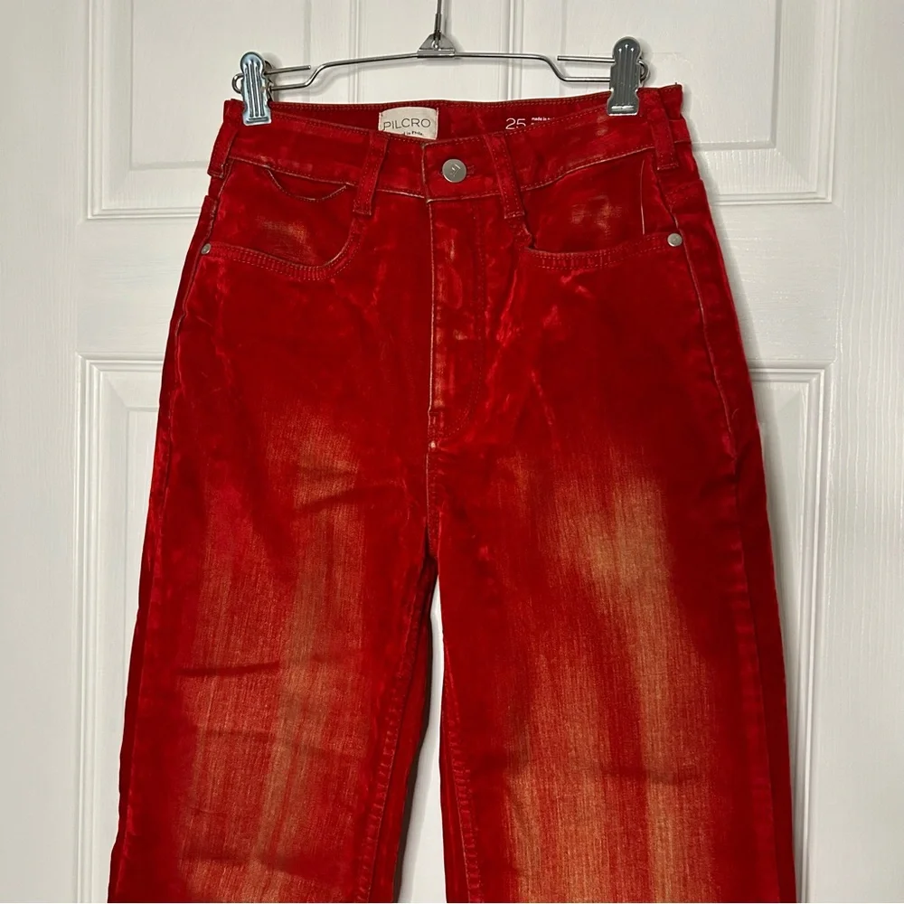 Anthropologie Pilcro The Annie Flocked High-Rise Straight-Leg Jeans - Picture 6 of 16